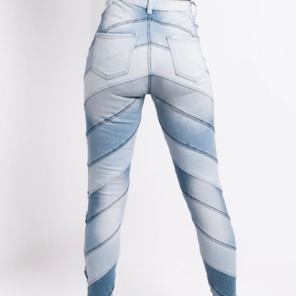 High waisted skinny patched jeans - Picture 2 of 5